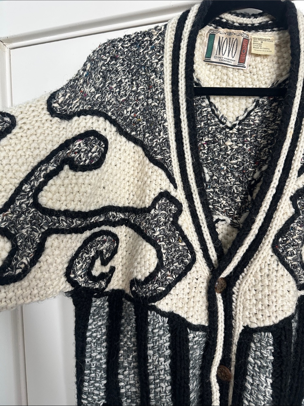 Vintage 80s Oversized Chunky Cardigan by Novo Size Medium - Picture 7 of 8